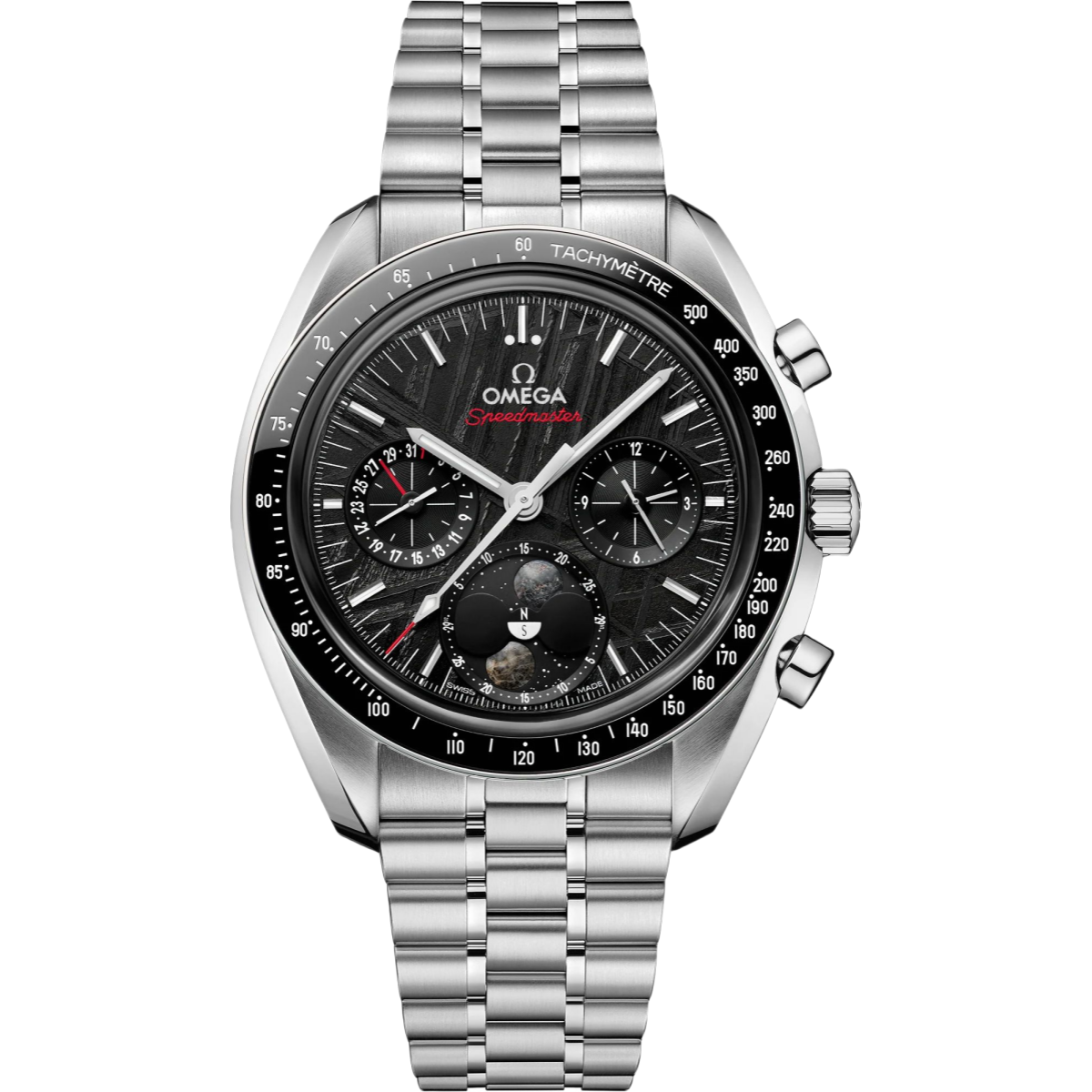 Omega Speedmaster Moonphase Steel Black Meteorite Dial 43mm 304.30.43.52.01.001