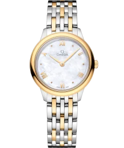 Omega De Ville Prestige 27.5mm White Dial Stainless Steel and 18k Yellow Gold Bracelet 434.20.28.60.05.001