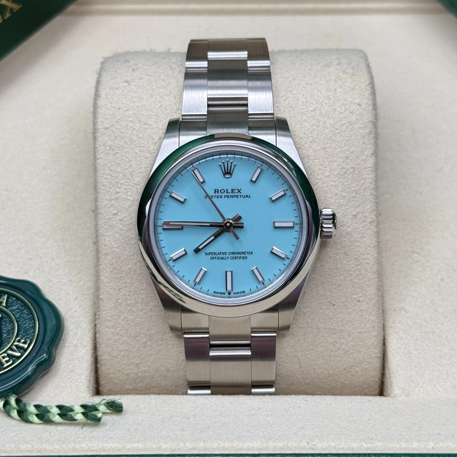 Rolex Oyster Perpetual 31mm 277200-0007 Turquoise Dial Oyster Bracelet Watch - Image 2