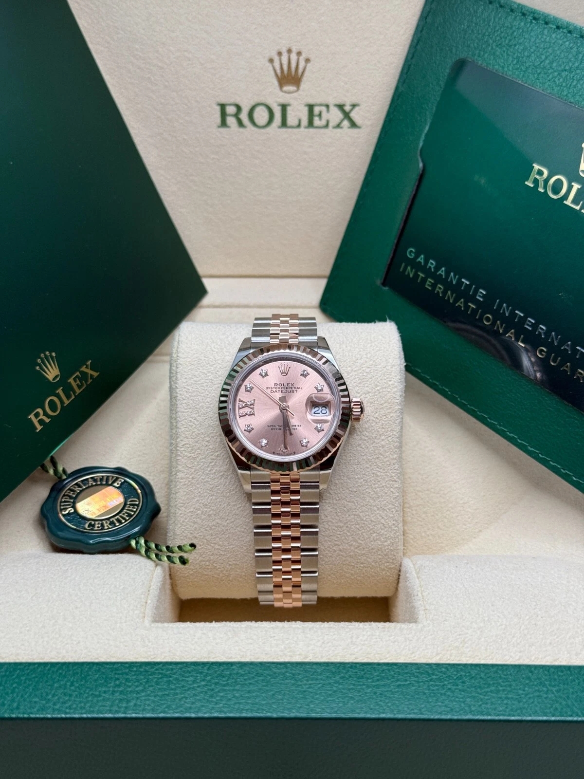 Rolex Lady-Datejust 28mm 279171 Rose-colour Diamond Set Oyster Stainless Steel and Rose Gold - Image 3