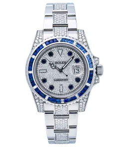 Rolex Submariner Date 116610 40MM Silver Diamond Dial With Stainless Steel Bracelet