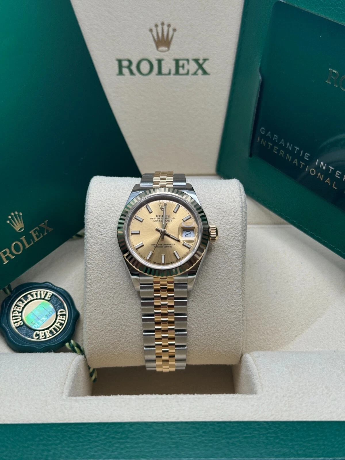 Rolex Lady-Datejust 28mm 279173 Champagne Index Dial Oyster Bracelet - Image 9