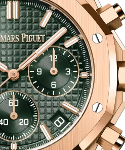 Alternative view of Audemars Piguet ROYAL OAK Pink Gold Khaki Green Dial CHRONOGRAPH 41mm