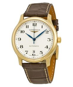 Longines Men's L26286783 Master Collection 18kt Yellow Gold Automatic Brown Leather Watch