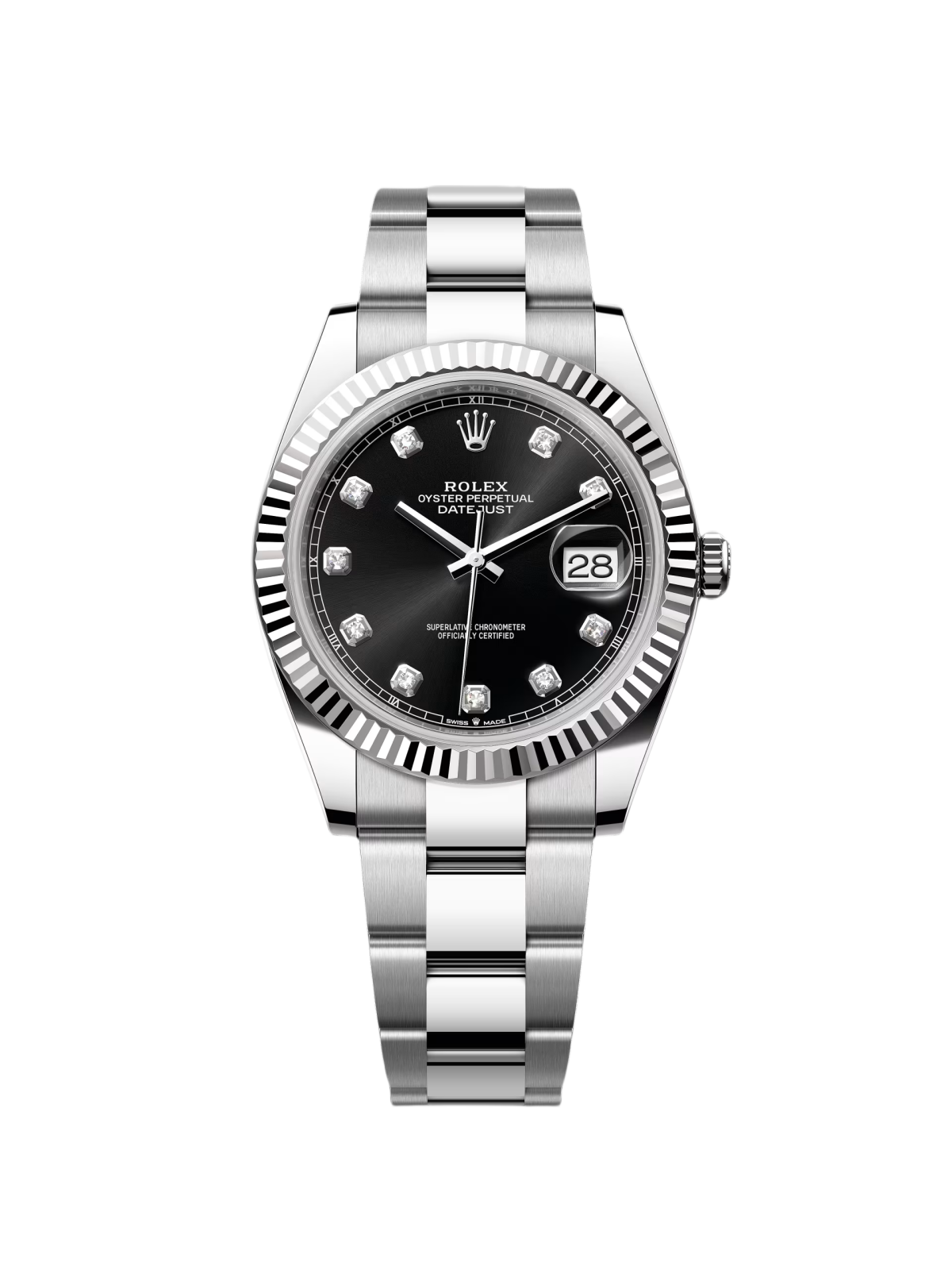 Rolex Datejust 41mm 126334 Black Diamond Oyster Stainless Steel Mens Watch