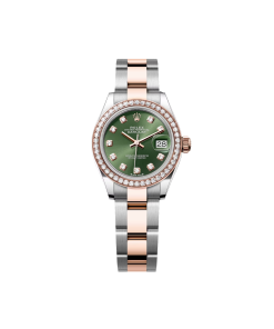 Alternative view of Rolex Lady-Datejust 28mm 279381RBR Green Diamond Dial Oyster Bracelet