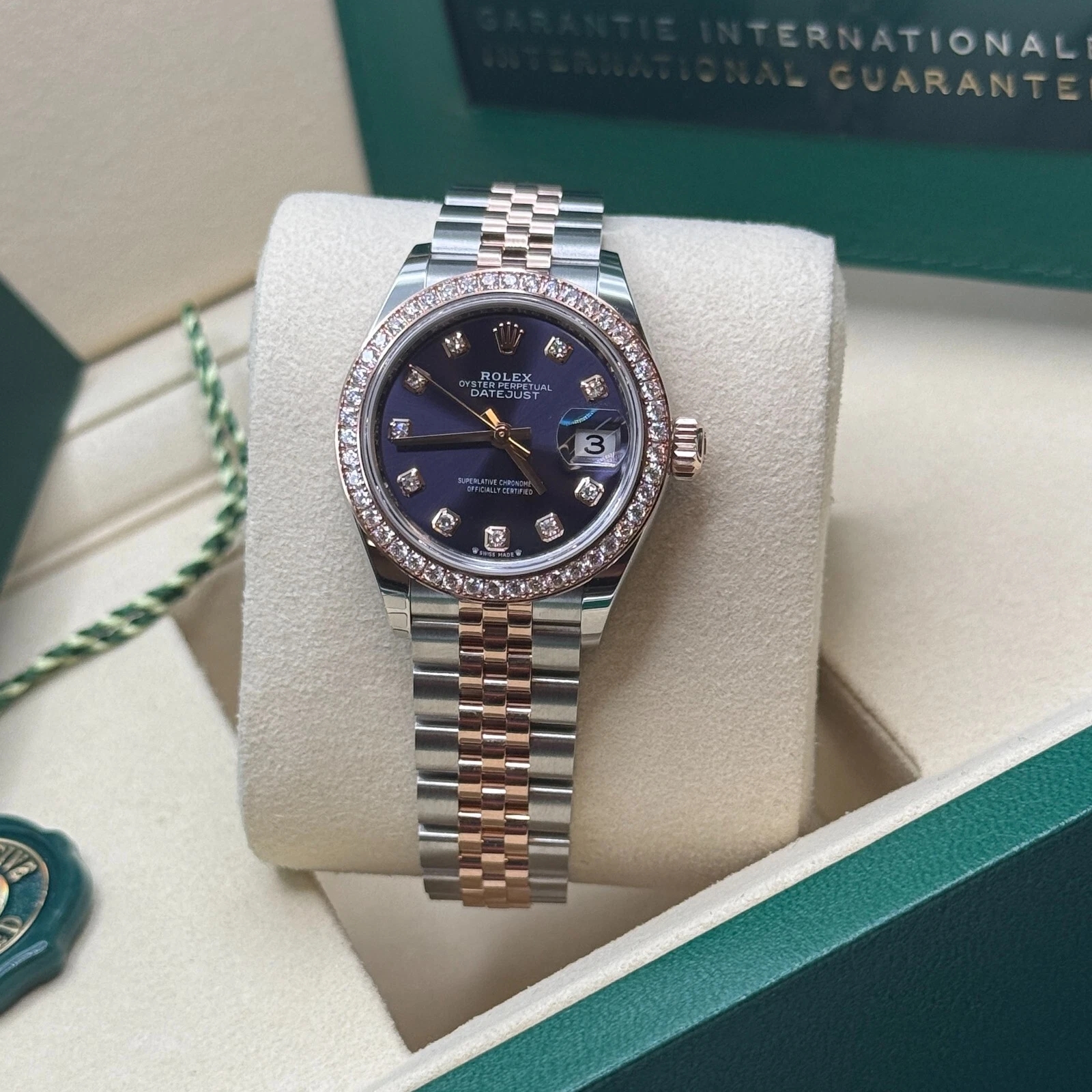 Rolex Lady-Datejust 28mm 279381RBR Aubergine Diamond Dial Oyster Bracelet - Image 8