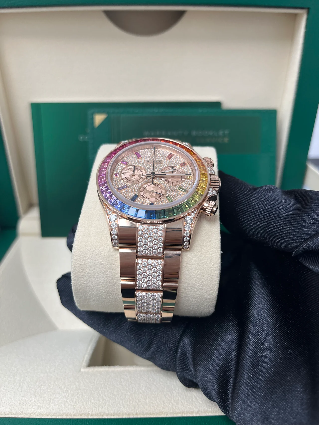 Rolex Cosmograph Everose Daytona Factory Diamond Rainbow Edition 40mm 116595RBOW - Image 3