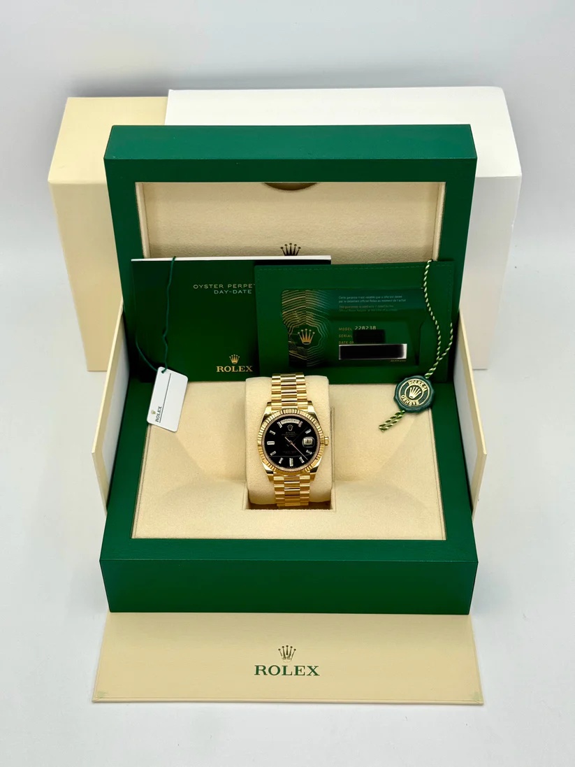 Rolex Yellow Gold President Day Date 40mm Onyx Diamond Dial - 228238 - Image 7