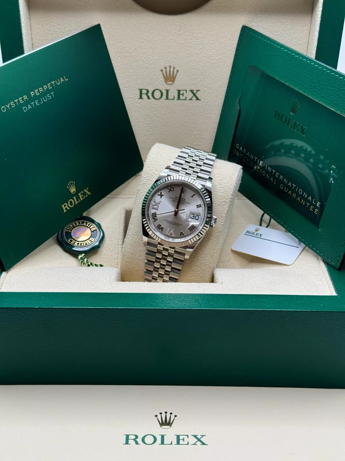 Rolex Datejust 36mm 126234 White Roman Dial Oyster Stainless Steel Mens - Image 9