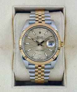 Alternative view of Rolex  Datejust 41mm Swiss Replica Watch | Two Tone Jubilee Bracele Champagne Fluted Dial Ref 126333
