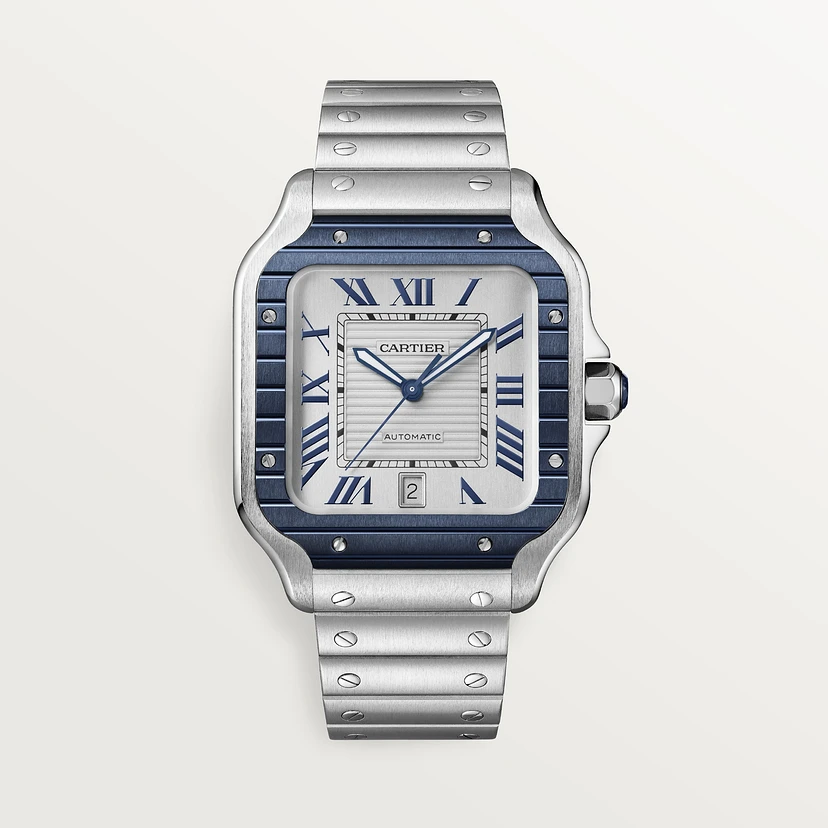 Cartier SANTOS Blue PVD Bezel 39.8mm