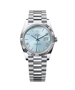 Rolex Day-Date "President" 40mm Platinum Ice Blue Roman Dial - 228236