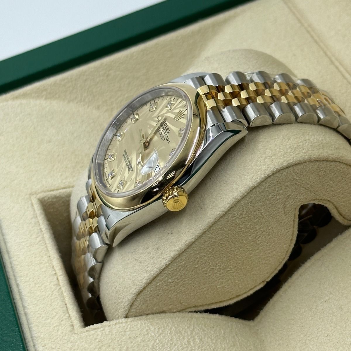 Rolex Datejust 36mm 126203 Golden Fluted Dial Domed Bezel Oyster Bracelet - Image 5
