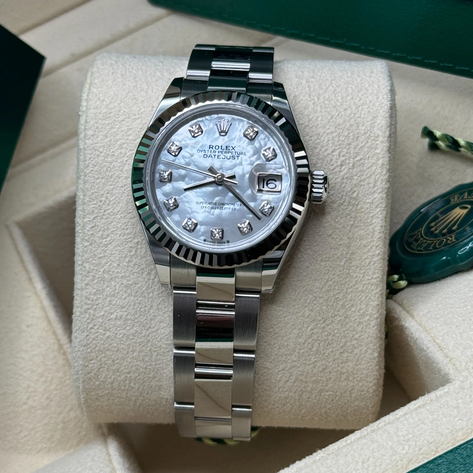 Rolex Lady-Datejust 28mm 279174 Mother Of Pearl Diamond Dial Oyster Bracelet - Image 7