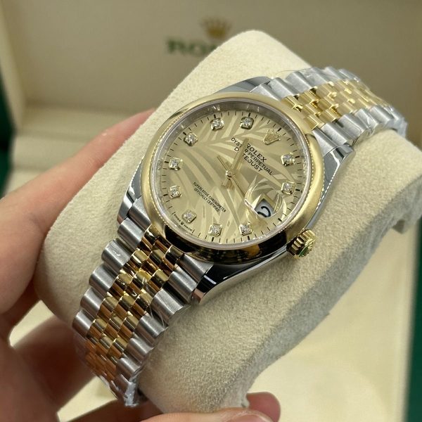 Rolex  Datejust 36mm 126203 Golden Palm Dial Domed Bezel Oyster Bracelet