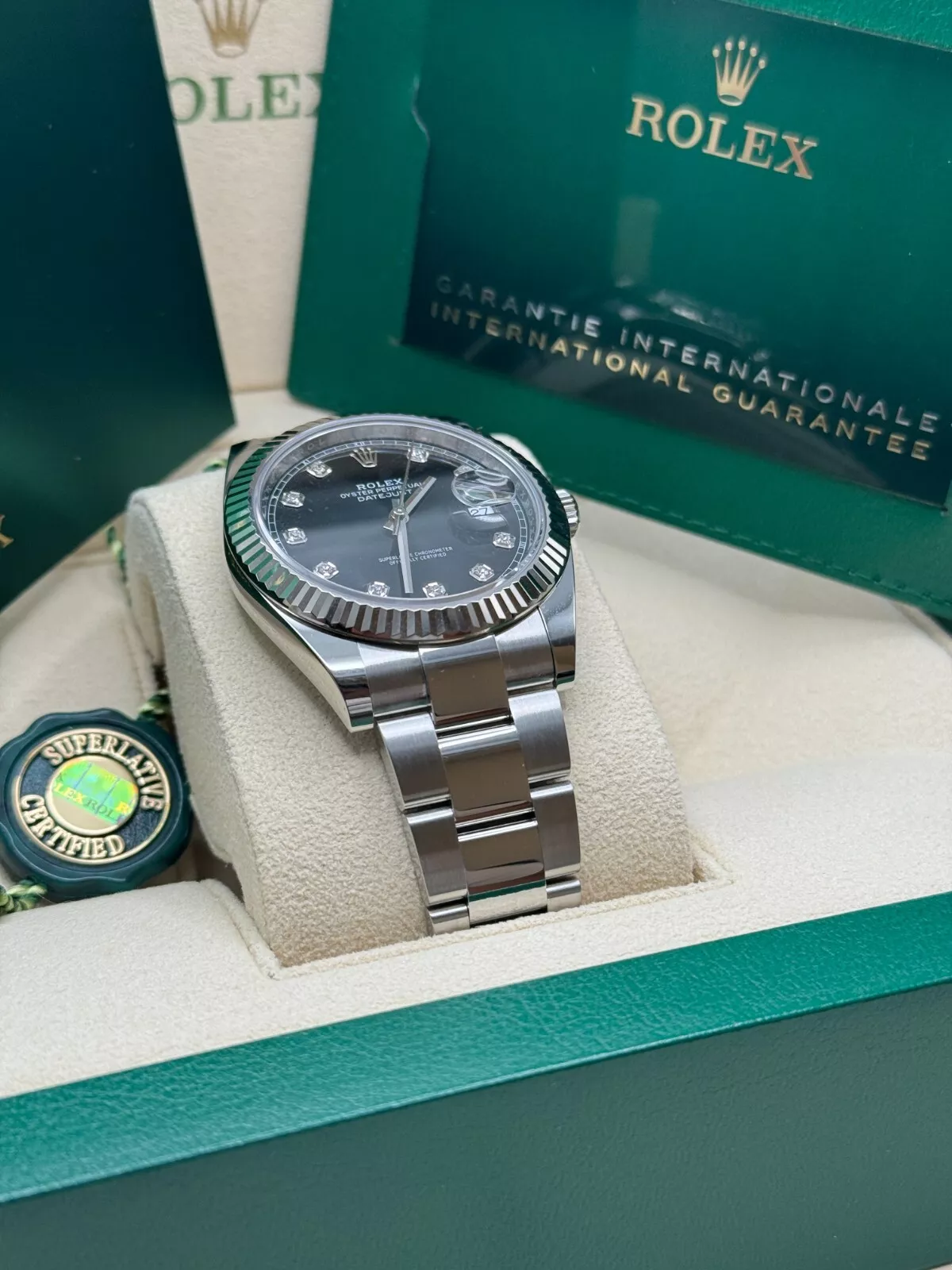 Rolex Datejust 41mm 126334 Black Diamond Oyster Stainless Steel Mens Watch - Image 6