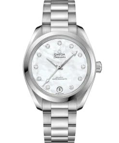 Omega Seamaster Aqua Terra 150M 34mm White Dial with Diamonds Stainless Steel Bracelet 220.10.34.20.55.001