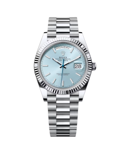 Rolex Day-Date "President" 40mm Platinum Ice Blue Index Dial - 228236