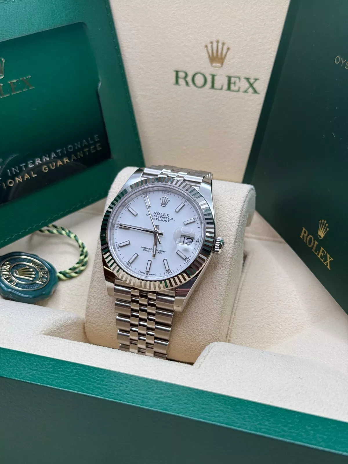 Rolex Datejust 41mm White Index Oyster Stainless Steel Men's Watch - 126334 - Image 5