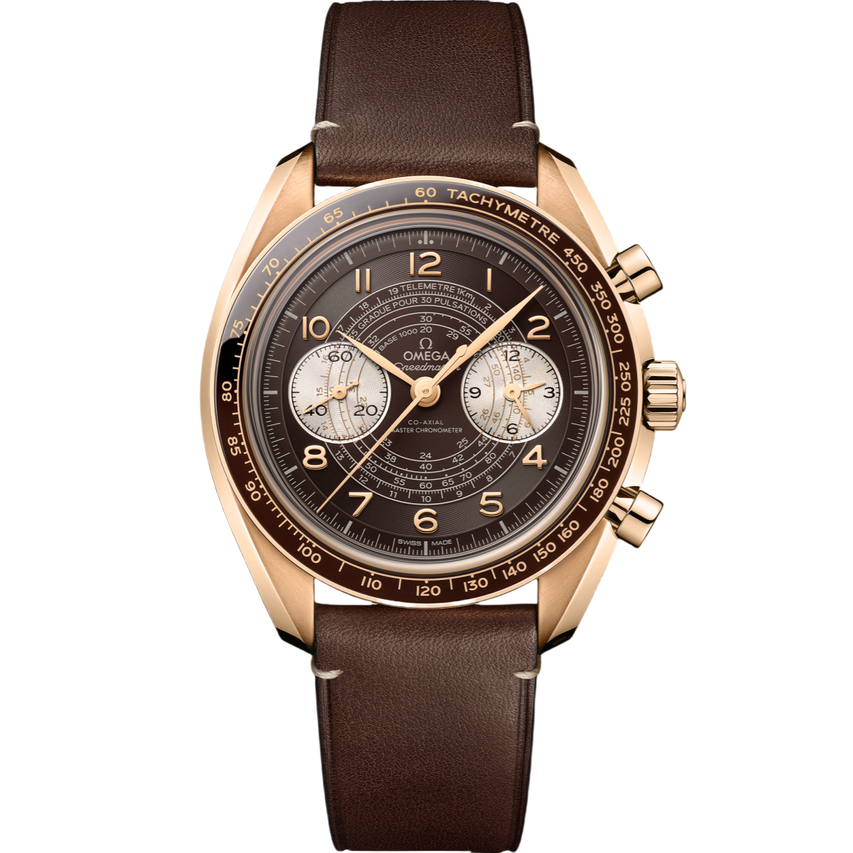 Omega Speedmaster Chronoscope Brown Dial 43mm Bronze gold Strap 329.92.43.51.10.001