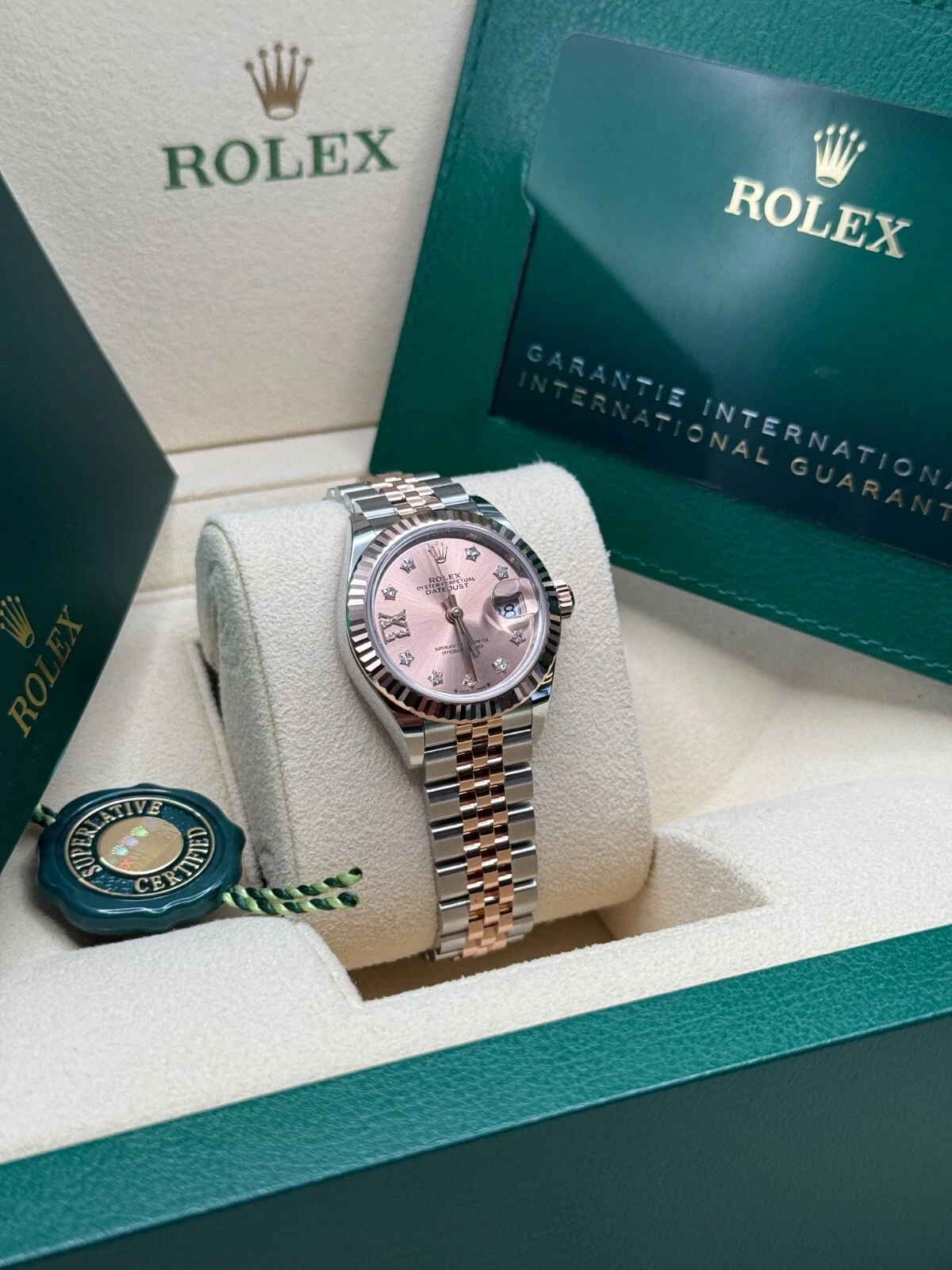 Rolex Lady-Datejust 28mm 279171 Rose-colour Diamond Set Oyster Stainless Steel and Rose Gold - Image 4