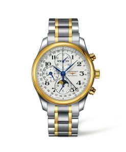 Longines Men's L27735787 Master 18kt Yellow Gold Chronograph Moonphase Automatic Two-Tone Stainless Steel Watch