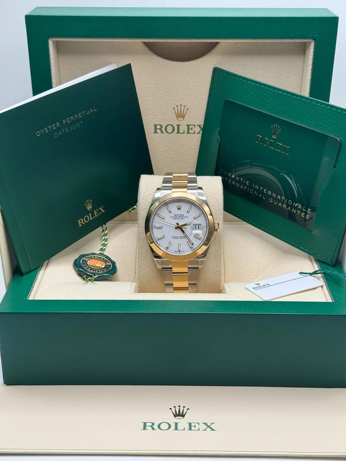 Rolex Datejust 41mm 126303 White Index Oyster Steel and Yellow Gold Mens Watch - Image 9