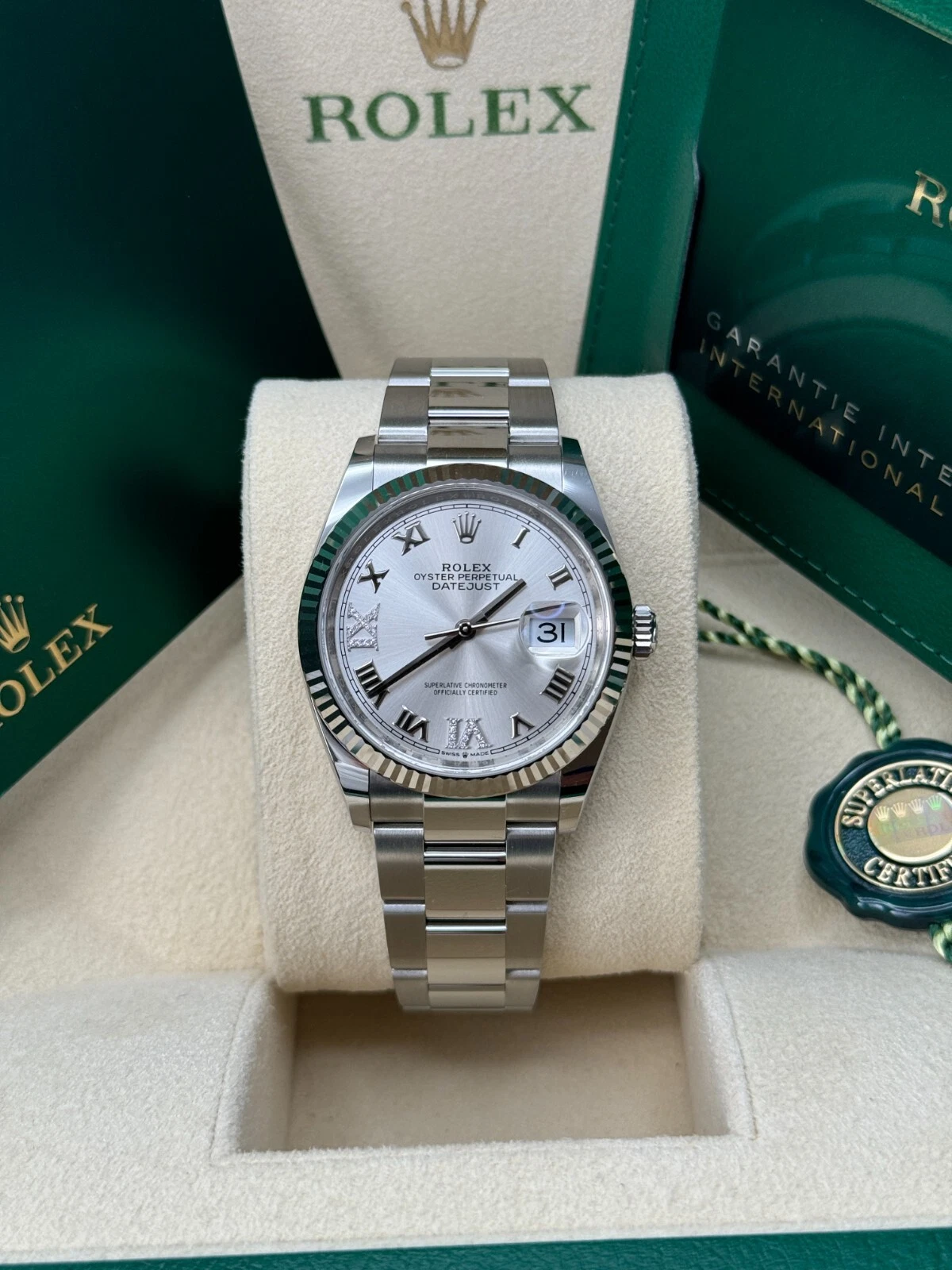 Rolex Datejust 36mm 126234 White Roman Dial Oyster Stainless Steel Mens - Image 11