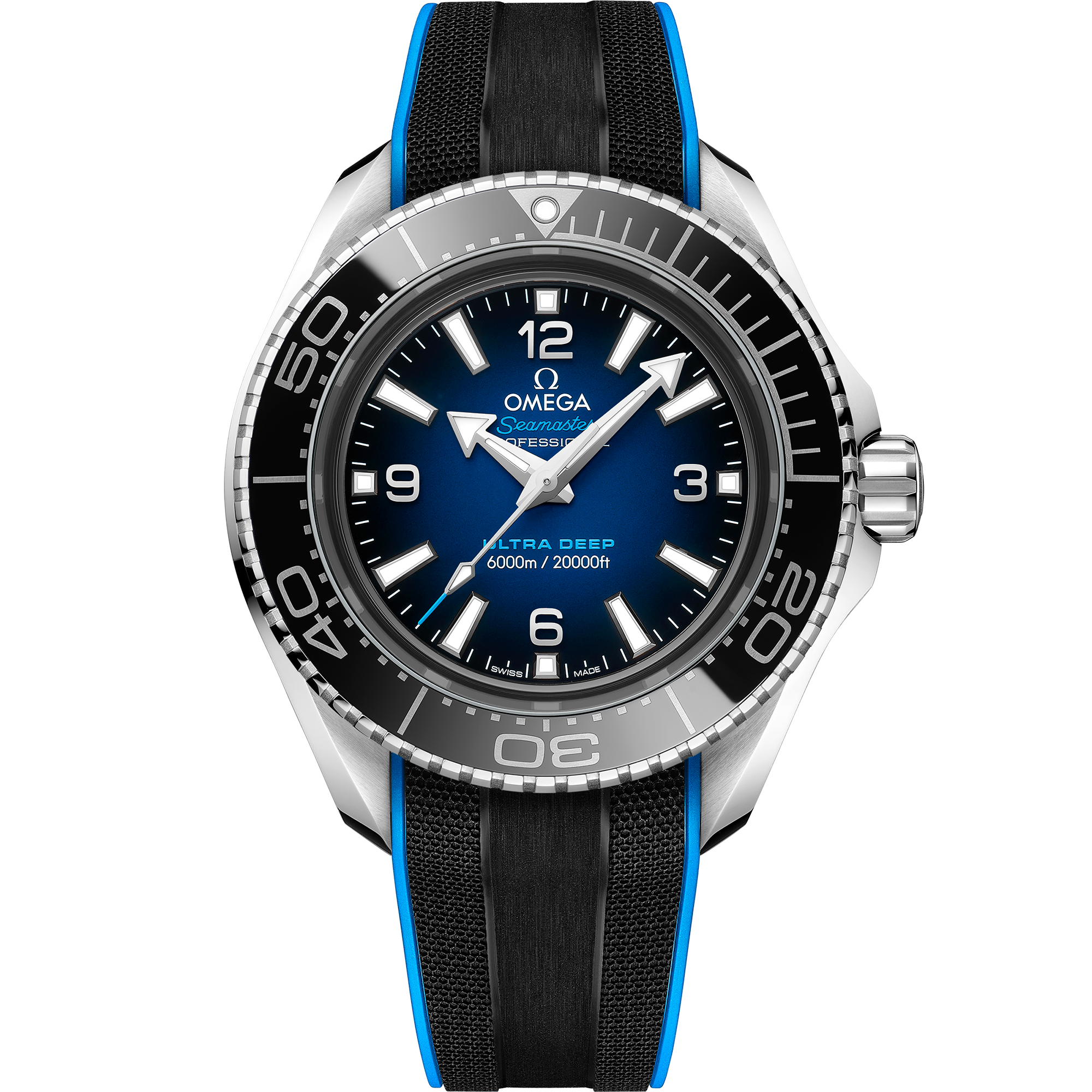 Omega Seamaster Planet Ocean 6000m Ultra Deep Blue Dial 45.5mm on Strap 215.32.46.21.03.001