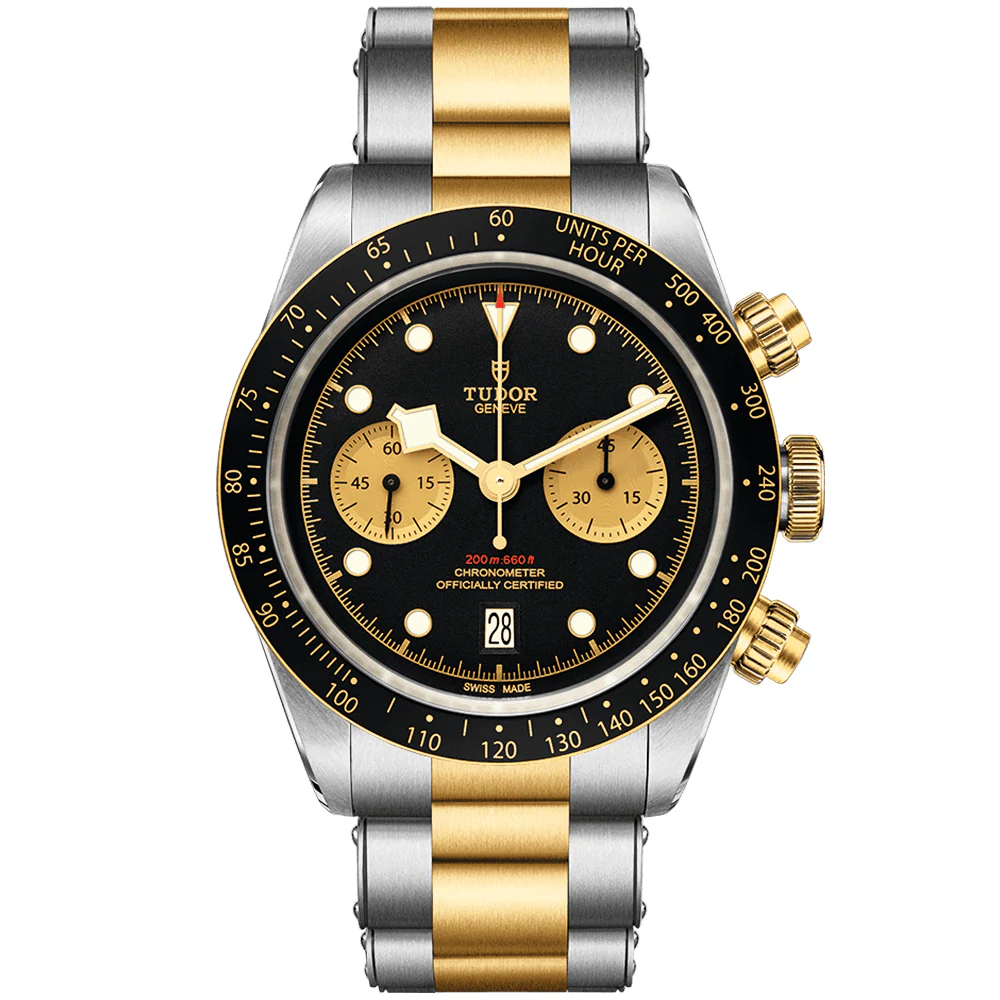 TUDOR Black Bay S&G 41mm Black/Gold Dial Men's Chronograph Bracelet Watch M79363N-0001
