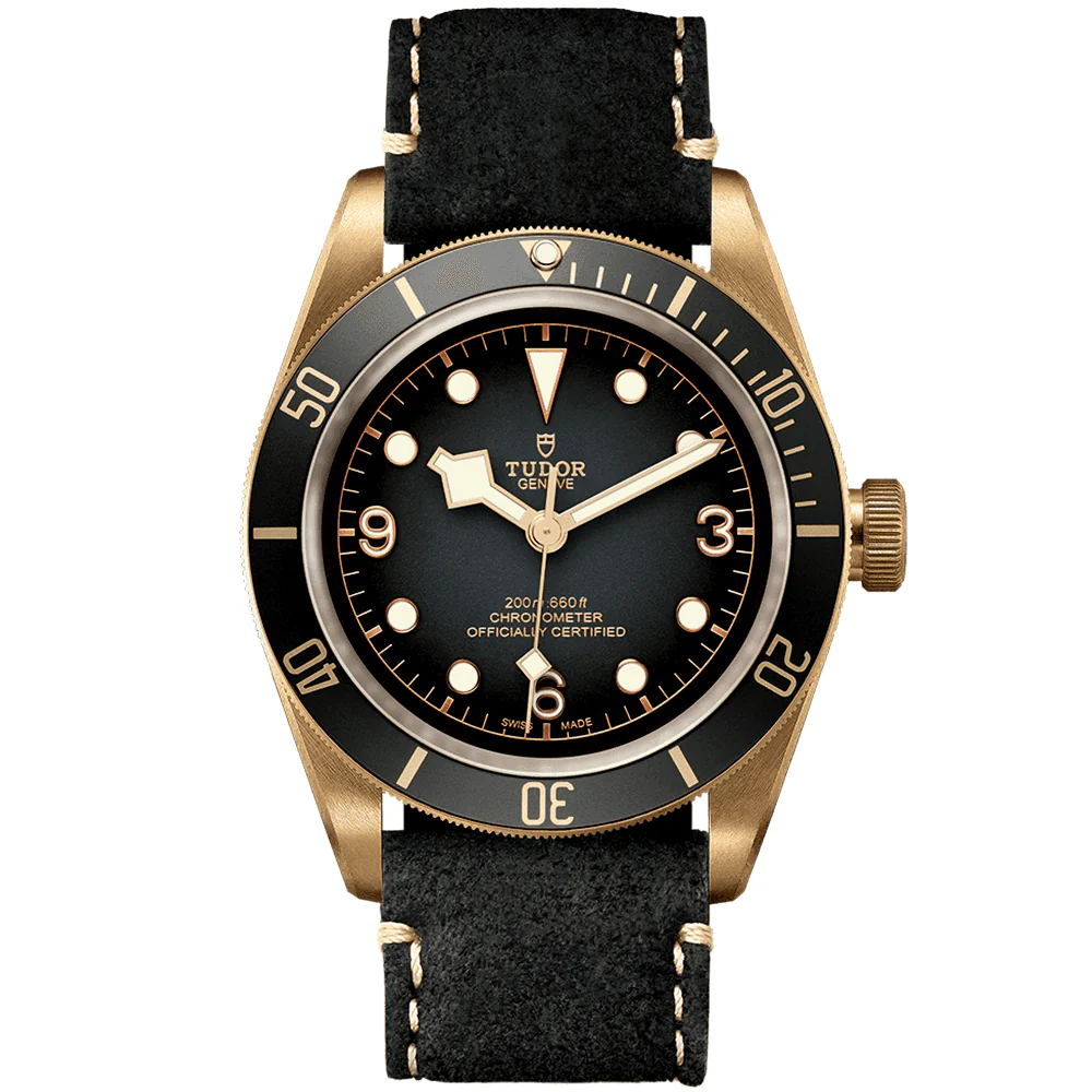 TUDOR Black Bay Bronze 43mm Slate Grey Dial Men's Automatic Leather Strap Watch M79250BA-0001