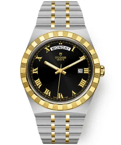 TUDOR Royal Date/Day 41mm S&G Black Roman Dial Automatic Watch M28603-0003