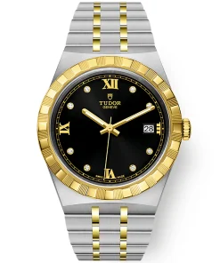 TUDOR Royal 38mm Two-Tone Black Diamond Dial Automatic Bracelet Watch M28503-0004