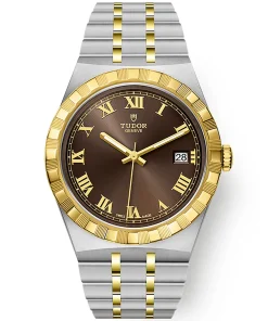TUDOR Royal 38mm Two-Tone Brown Roman Dial Automatic Bracelet Watch M28503-0007